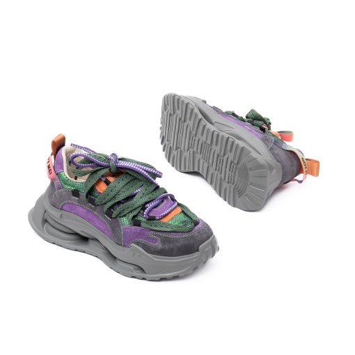 Pantofi dama sport, piele naturala nabuc, 1LY60012B 15-2, multicolor - Img 4
