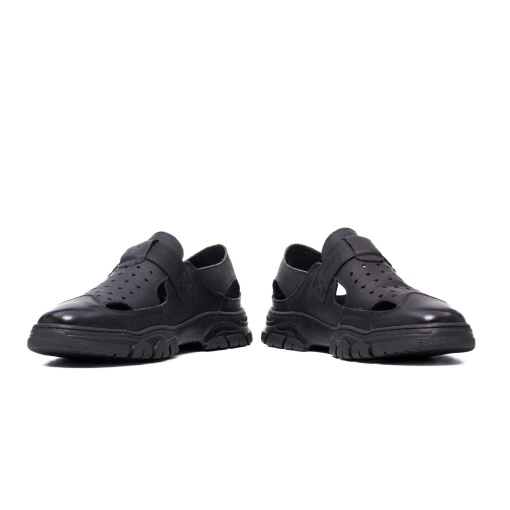 Pantofi de vara din piele, WM816 negru - Img 4