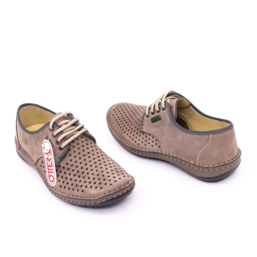Pantofi de vara, piele naturala nabuc, OT9554, gri - Img 3