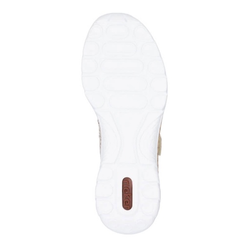 Pantofi de vara,piele naturala, Rieker N4299-60 cu velcro bej - Img 7