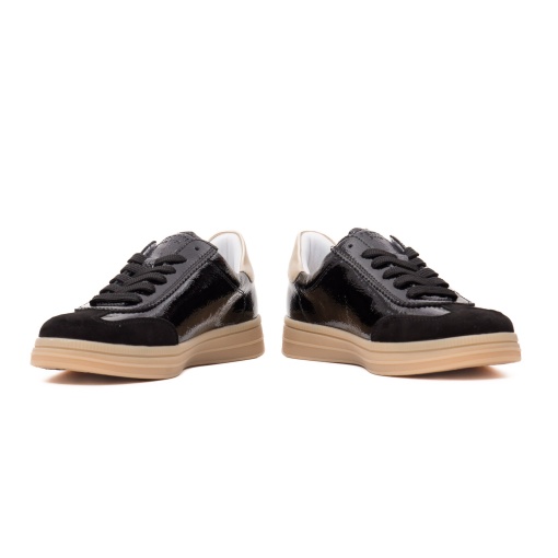 Pantofi Sport Damă Remonte D2C01-03 – Negru, Piele Lăcuită și Întoarsă - Img 5