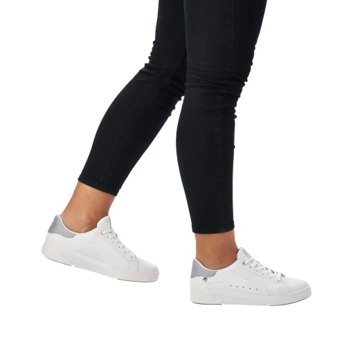 Pantofi Sport Damă Rieker 41902-80 Albi - Piele Naturală - MemoSoft - Img 10