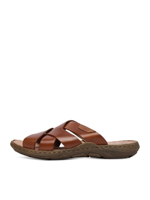 Papuci barbati din piele naturala, Rieker 22092-24, maro - Img 4