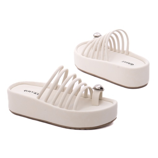 Papuci dama din material sintetic, Gryxx 5TAG80001B 52-S, crem - Img 3