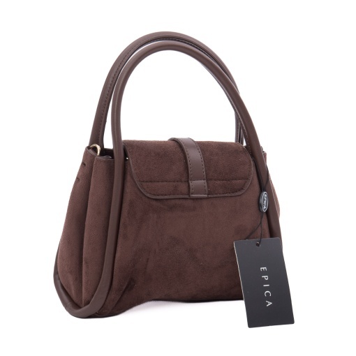 Poseta dama din piele mix, Epica 1YZ90009D C4-Z, maro inchis - Img 3