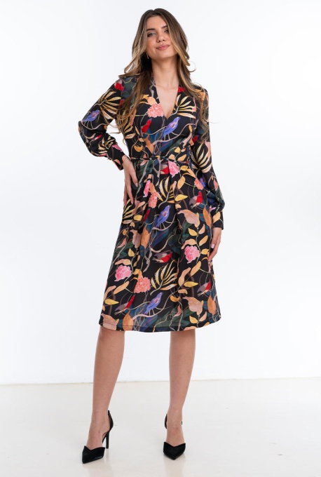 Rochie dama cu imprimeu floral FREYA, multicolor - Img 2