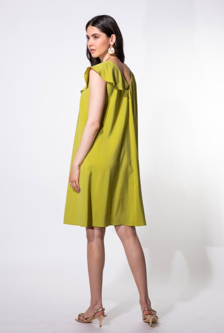 Rochie din rayon MARUSIA, Hermosa, lime - Img 5