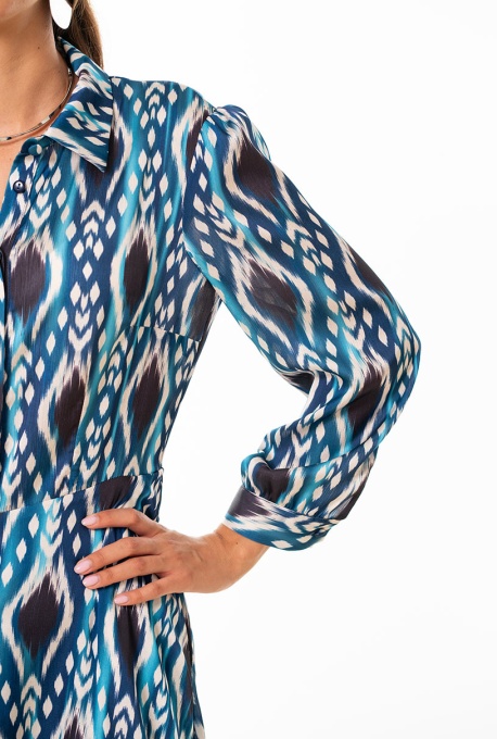 Rochie Roana din sifon gofrat cu imprimeu jucăuș - Img 4