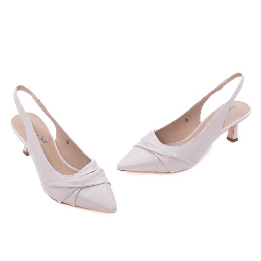 Saboti dama din piele naturala, Caprice, 9-29600-46 143 OFFWHITE PERL, bej - Img 2