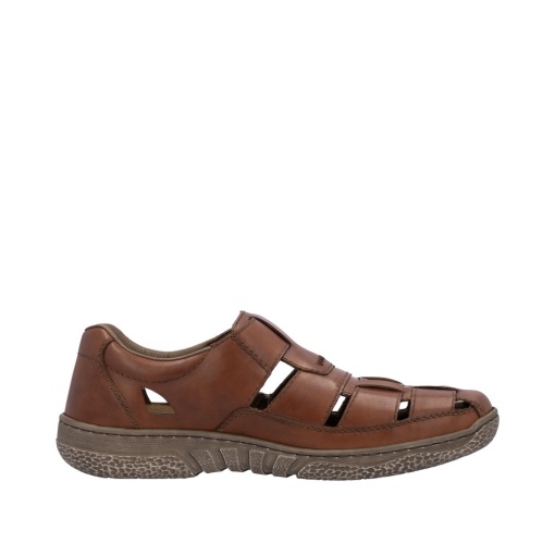 Sandale bărbătești casual, Rieker 03578-24 din piele naturala, maro - Img 6