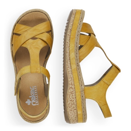Sandale dama casual, piele ecologica, V0919-68, galben - Img 9