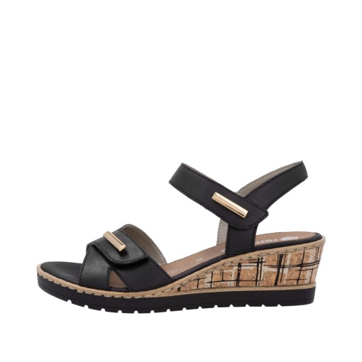 Sandale dama casual, Remonte R6266-00 din piele naturala, negru - Img 4