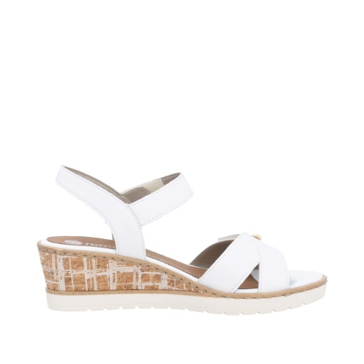 Sandale dama casual, Remonte R6266-80 din piele naturala, alb - Img 6