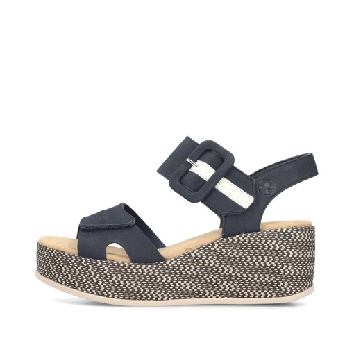 Sandale dama din piele ecologica, Rieker 69450-14, bleumarin - Img 5
