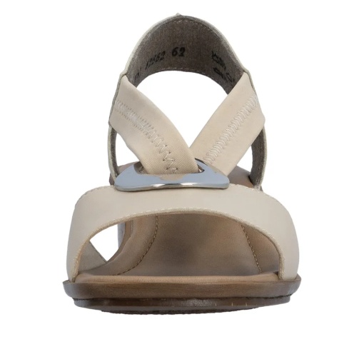 Sandale dama din piele mix, Rieker 62662-62, bej - Img 5