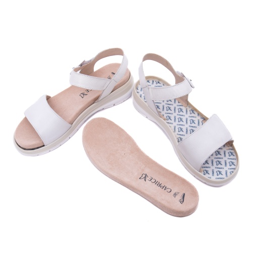 Sandale dama din piele naturala, Caprice, 9-28717-44 102, alb - Img 4