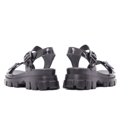 Sandale dama din piele naturala lacuita, Karisma V4VA60002A 01-L, negru - Img 6
