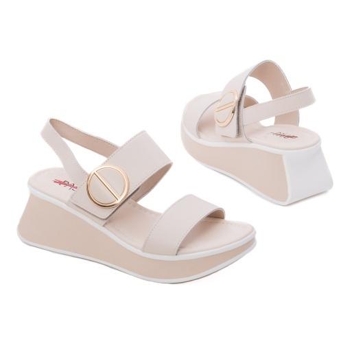 Sandale dama din piele naturala, PASS Collection 97DN80004B 52-N, crem - Img 3