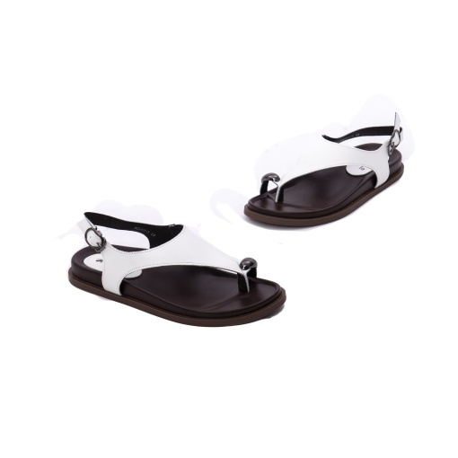 Sandale dama din piele naturala, PASS Collection AGQS80001B 13-N, alb - Img 2