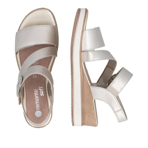 Sandale dama din piele naturala, Remonte D6466-90, gri metalizat - Img 10