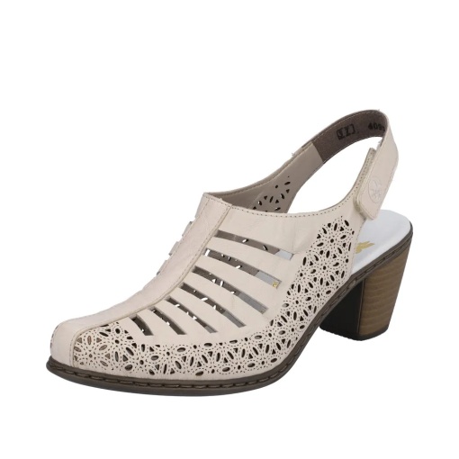 Sandale dama din piele naturala, Rieker 40959-60, bej - Img 2