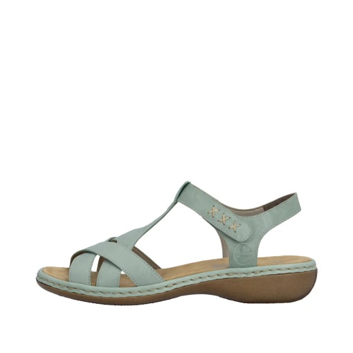 Sandale dama din piele naturala, Rieker 65919-52, verde - Img 5