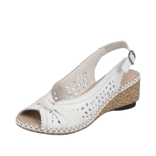 Sandale dama din piele naturala, Rieker 66176-81, alb - Img 2