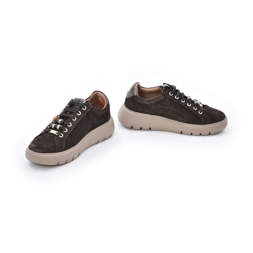 Sneakers damă din piele întoarsă Impronte IL62502A 108, maro închis — profil interior