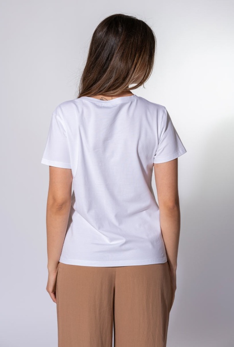 Tricou din bumbac cu imprimeu delicat 25857, Hermosa, alb - Img 8