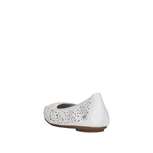 Balerini dama din piele naturala, Rieker 41460-80, alb - Img 3