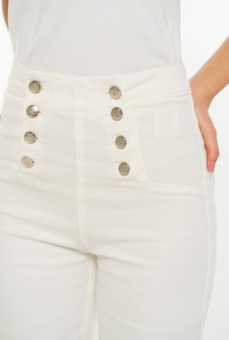 Blugi dama din denim BLUGI 15800, alb - Img 2