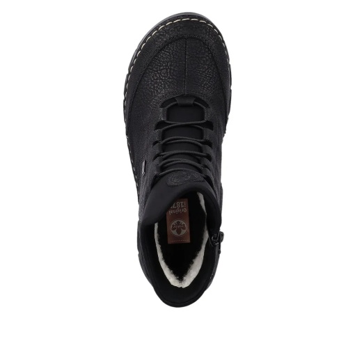 Botine dama din piele ecologica impermeabila, Rieker 55069-00, negru - Img 4