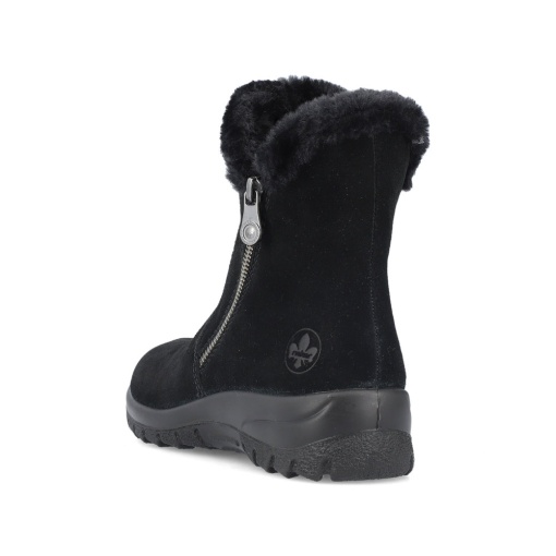 Botine damă din piele intoarsa neagră, cu tehnologie RiekerTEX, L7162-00 - Img 6
