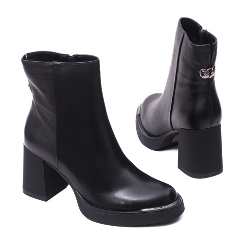 Botine dama din piele naturala, Epica, JYJY70014B 01-N, negru - Img 3