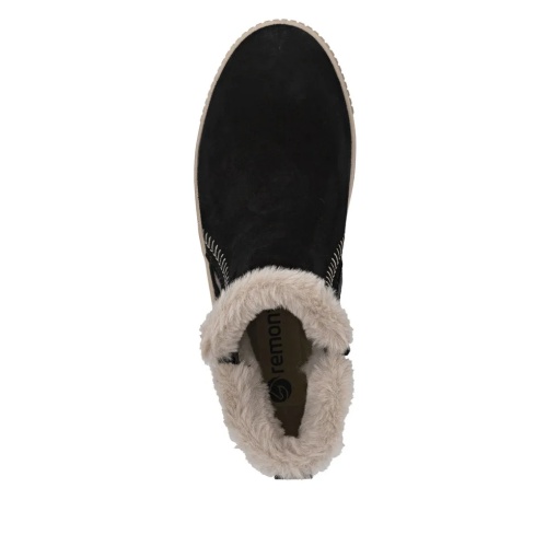 Botine dama din piele naturala intoarsa, Remonte D3B70-03, negru - Img 8