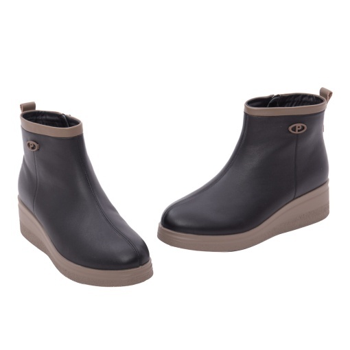 Botine dama din piele naturala, PASS Collection 1J970010A 01-N, negru - Img 2