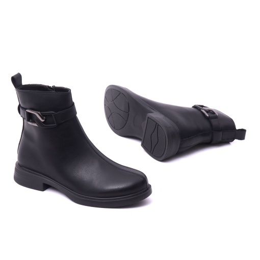 Botine dama din piele naturala, PASS Collection, 1WB70005A 01-N, negru - Img 4