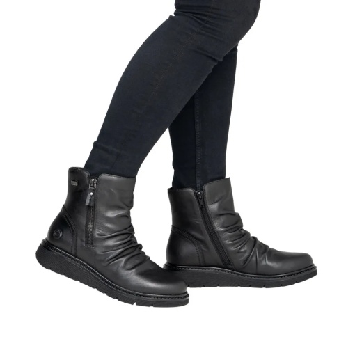 Botine dama din piele naturala, Remonte D3981-00, negru - Img 2