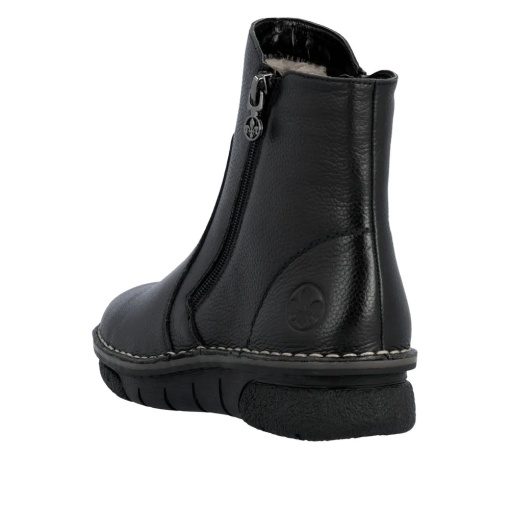 Botine dama din piele naturala, Rieker 73365-00, negru - Img 5