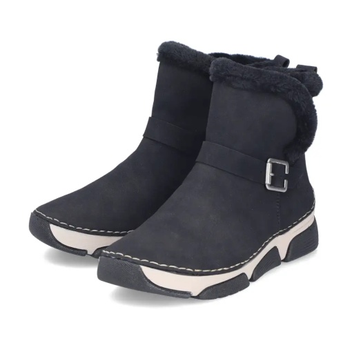 Botine dama Rieker 45966-01, negru - pereche din unghi