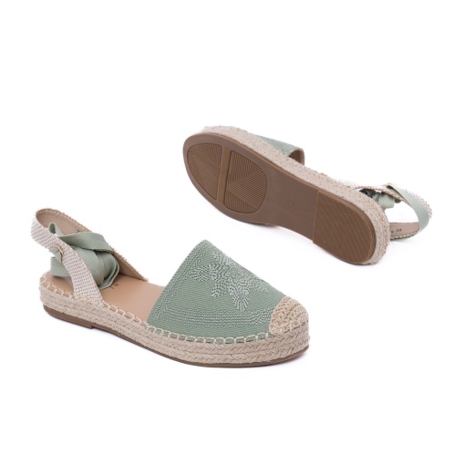 Espadrile tip sandale, cu talpă din iută, 1W70429 06-T, verde - Img 4