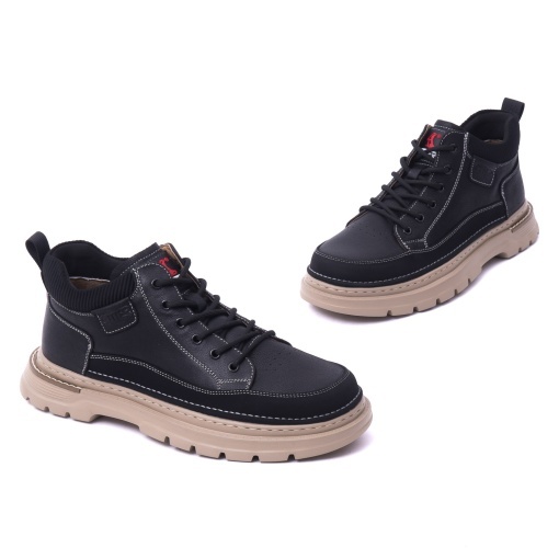 Ghete barbati din piele naturala, Otter, E6E670008A 01-N, negru - Img 2