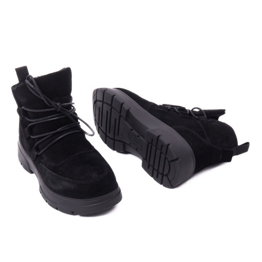 Ghete dama din piele naturala velur, Caprice 9-26255-45 004 BLACK SUEDE - Img 5