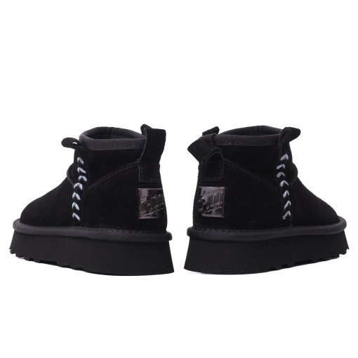 Ghete dama imblanite din piele intoarsa, O-JOO, BRITNEY OL52500A, negru - Img 6