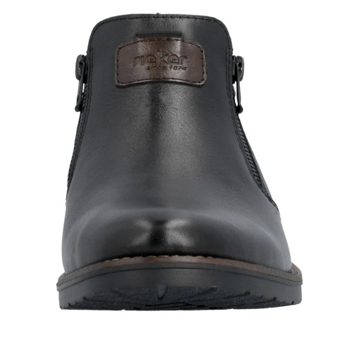 Ghete scurte barbati din piele naturala, Rieker 14656-00, negru - Img 7