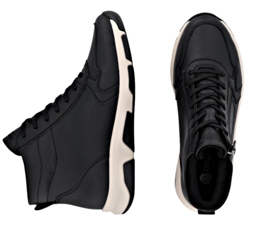 Ghete sport damă Remonte D1S71-00 din piele naturală, negre, cu fermoar - Img 7