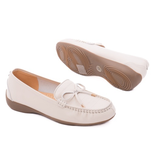 Mocasini dama din piele naturala, PASS Collection N4D980001B 52-N, crem - Img 4