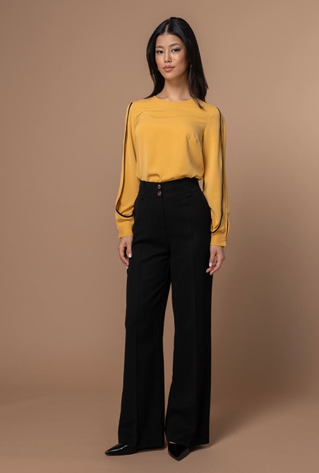 Pantaloni creati pentru a adauga rafinament tinutelor office si smart-casual SORAYA, Hermosa, negru - Img 3
