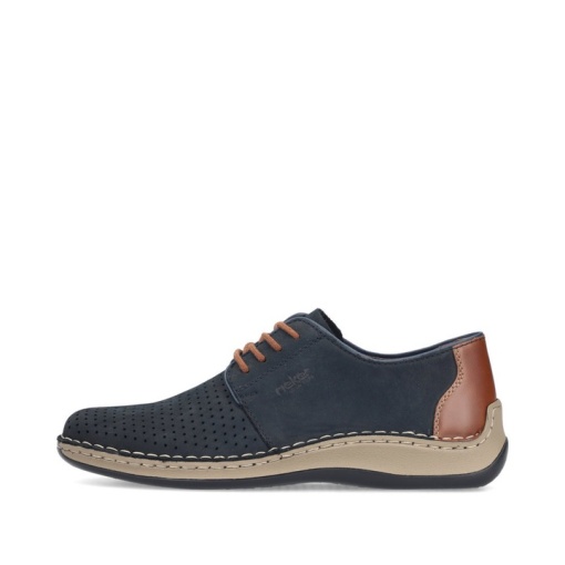 Pantofi barbati casual din piele naturala intoarsa, Rieker 05226-14, bleumarin - Img 5