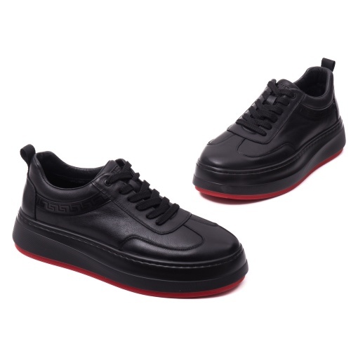 Pantofi barbati din piele naturala, Otter, E6E670016A 01-N, negru - Img 2